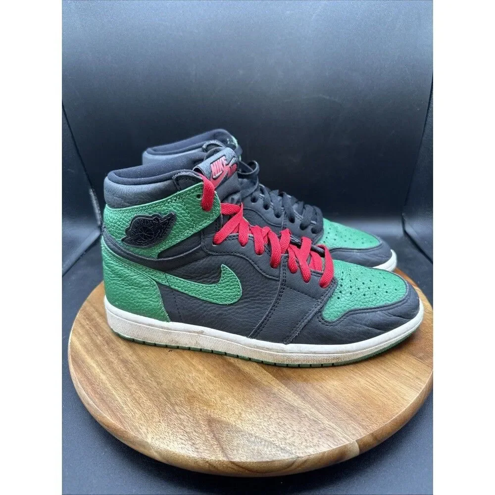 Jordan 1 Retro OG High Pine Green 2.0 Mens Size 8 Shoes 555088-030 Black